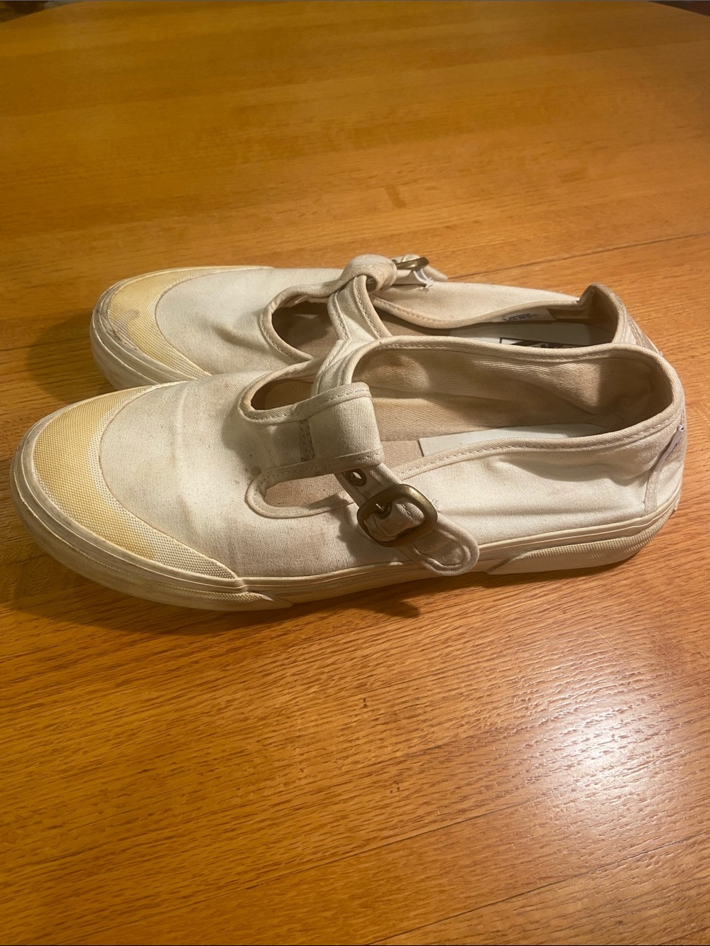 Vans White Canvas Mary Jane Sneakers with Buckle 11